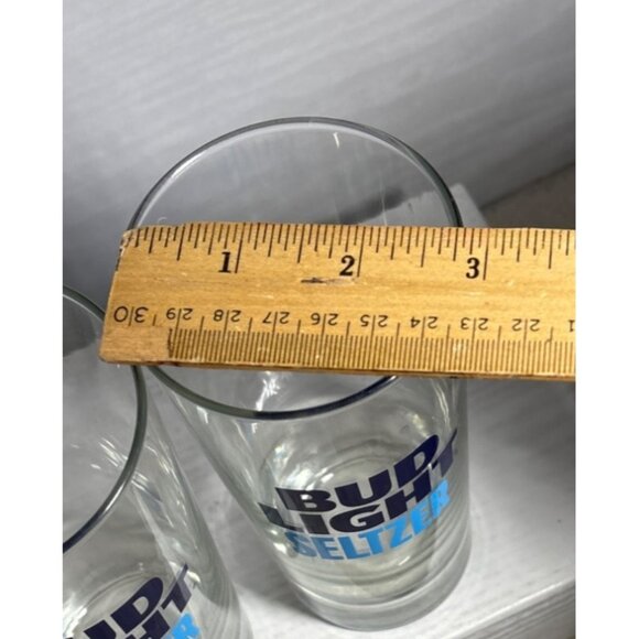 Set Of 2 Bud Light Seltzer Clear Glasses Blue Logo Design 6" - Picture 3 of 5